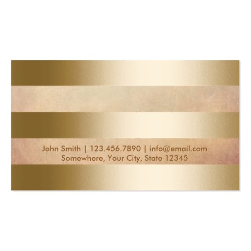 Modern Gold Foil Stripes Business Card (back side)