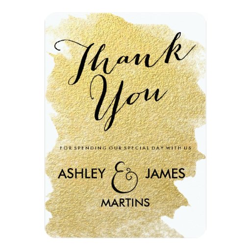 MODERN GOLD FOIL WEDDING THANK YOU CARDS Zazzle