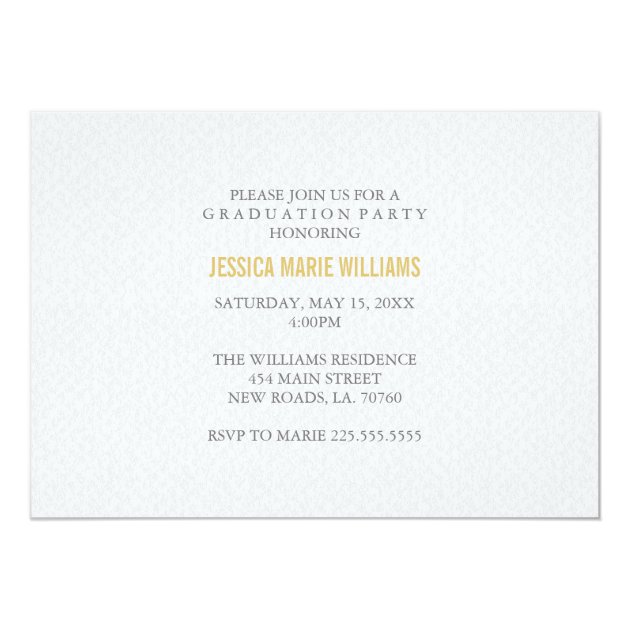 Modern Gold Glitter Graduation Invitations
