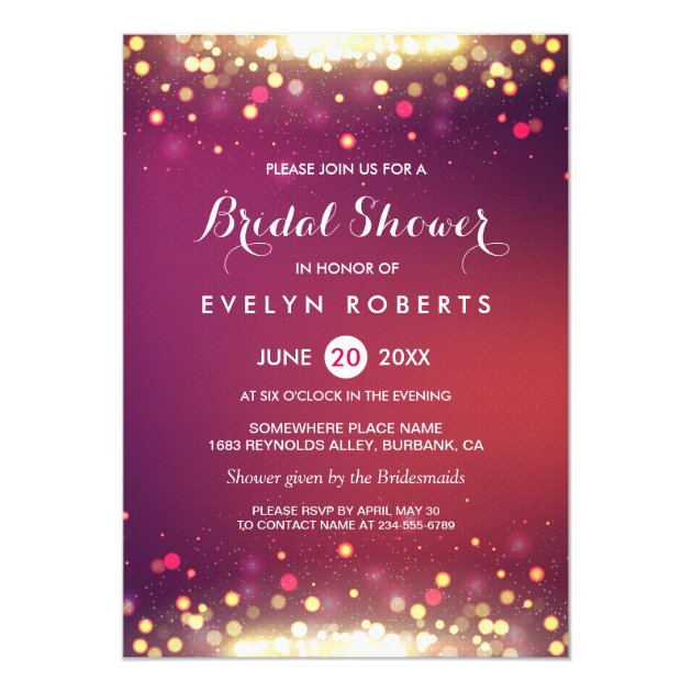Modern Gold Shimmer Sparkles Wedding Bridal Shower Card (front side)