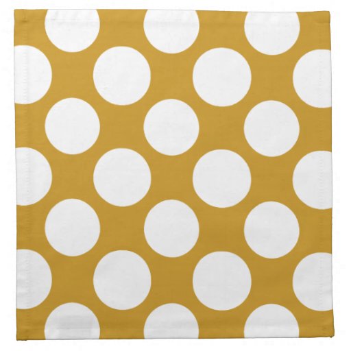 Modern Gold White Polka Dots Pattern Cloth Napkins