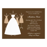 Modern Gowns Bridal Shower Invitation - Latte invitations