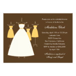 Modern Gowns Bridal Shower Invitation - Mustard invitations