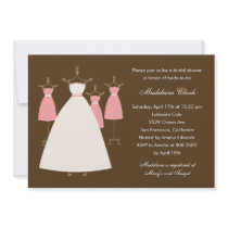 Modern Gowns Bridal Shower Invitation - Pink by berryberrysweet Modern Gowns Bridal Shower Invitation - Pink