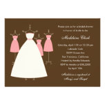 Modern Gowns Bridal Shower Invitation - Pink invitations