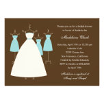Modern Gowns Bridal Shower Invitation - Turquoise invitations