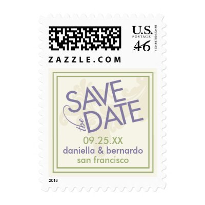 Modern Grace Save The Date Postage stamp