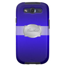 Modern Gradient Blue Silver Name Case Samsung Galaxy S3 Case
