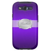 Modern Gradient Purple Silver Name Case Samsung Galaxy S3 Cases