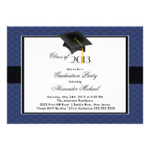 Modern Graduate Cap & Tassel Graduation Party Invite