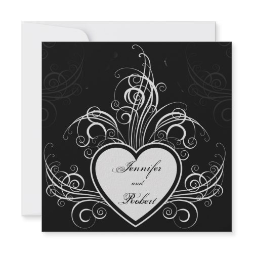 Modern Graffiti Heart Wedding Invitation invitation