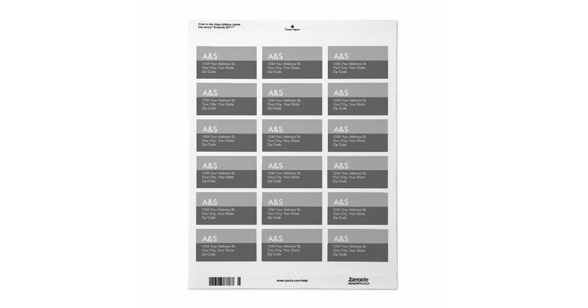 Modern Gray Address Labels Zazzle
