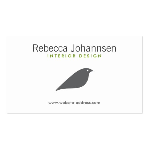 MODERN GRAY BIRD Designer Business Card (front side)