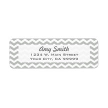 Modern Gray Chevron Address Lables Return Address Label