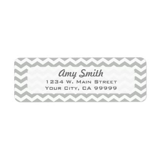 Modern Gray Chevron Address Lables Return Address Label