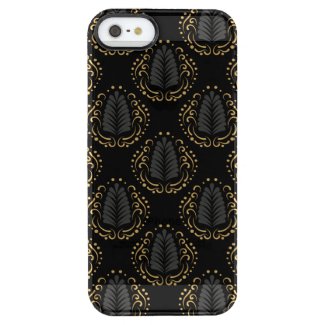 Modern Gray & Gold Stylized Damasks Uncommon Clearly™ Deflector iPhone 5 Case