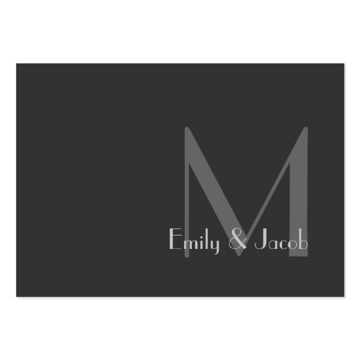 Modern Gray Monogram Directions Insert Cards Business Card Template (back side)