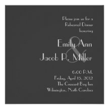 Modern Gray Monogram Rehearsal Dinner Invitations