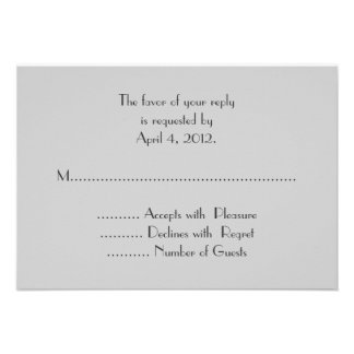 Modern Gray Monogram Reply Cards Invite