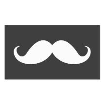Modern gray mustache professional business card