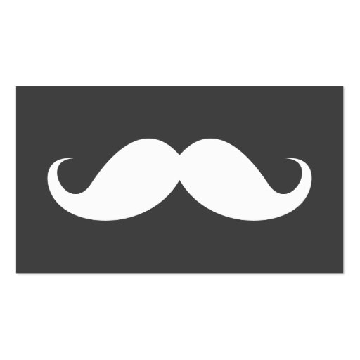 Modern gray mustache professional business card (front side)