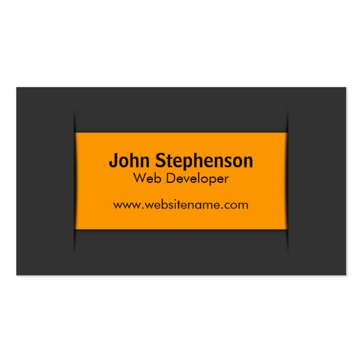 Modern Gray Orange Business Cards (front side)