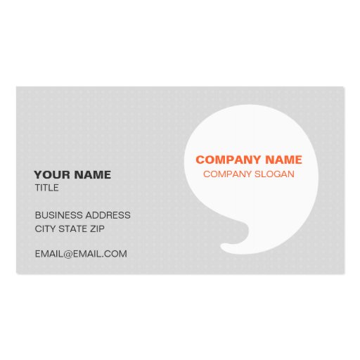 Modern Gray & Orange Design Business Card Template (front side)