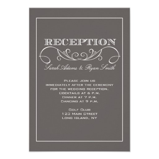 Modern Gray Reception Invitation