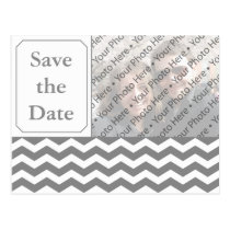 Modern Gray Wedding Save the Date Photo PostCard