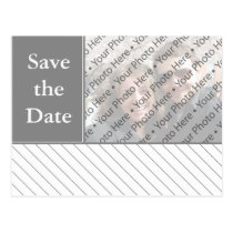 Modern Gray Wedding Save the Date Photo Postcard
