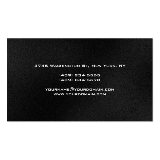 Modern Gray White Huge Letters Business Card (back side)