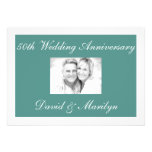 Modern Green 50th Wedding Anniversary Invitations invitations