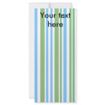 Modern green and blue stripes on white rack cards