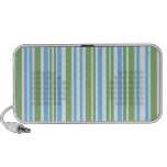 Modern green and blue stripes on white laptop speakers