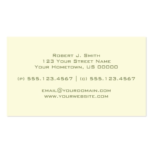 Modern Green and Gold Business Card (back side)