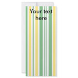 Modern green and yellow stripes on white rack cards