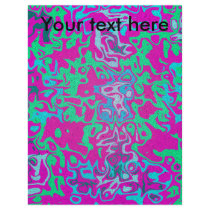 Modern green blue psychedelic on pink background custom flyer