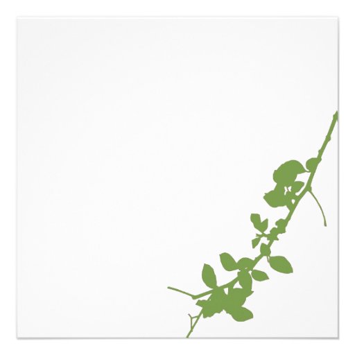 Modern Green Branch Wedding Invitation