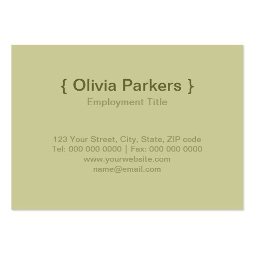 Modern Green Business Cards (front side)
