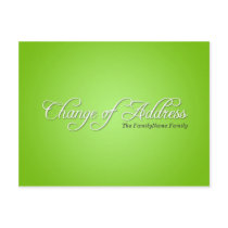 Modern Green Change of Address Postcard