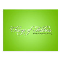 Modern Green Change of Address Postcard postcards