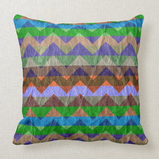 Modern Green Chevron Leather Throw Pillows Zazzle