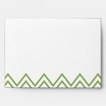 Modern Green Chevron Wedding Envelope