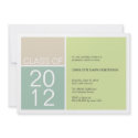 Modern green color block class graduation invite invitation