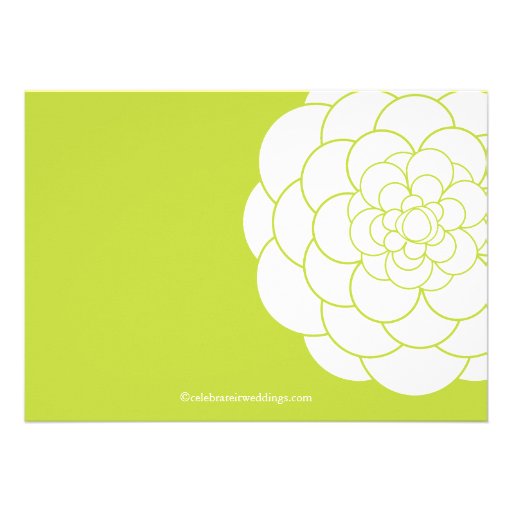 Modern Green Dahlia Bloom Floral Baby Shower Personalized Announcements
