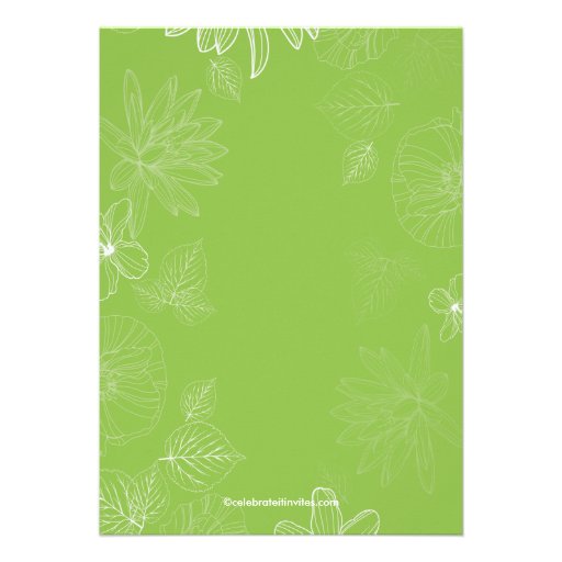 Modern Green Fall Leaves flowers Bridal Shower Personalized Announcements