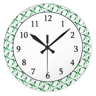 Modern Green Leaves Pattern Wall Clocks