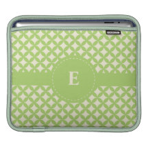 Modern Green Monogram iPad Sleeve