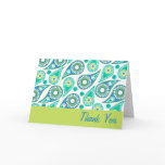 Modern Green Paisley Thank You Cards