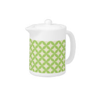 Modern Green Pattern Teapot